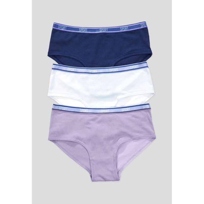 Cachetero Paq X3 Infantil Azul Oscuro/Blanco/Lila FI 87474