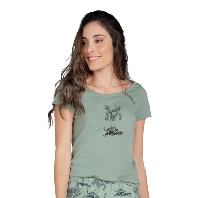 Camiseta Mujer Verde Oliva Fi 95985