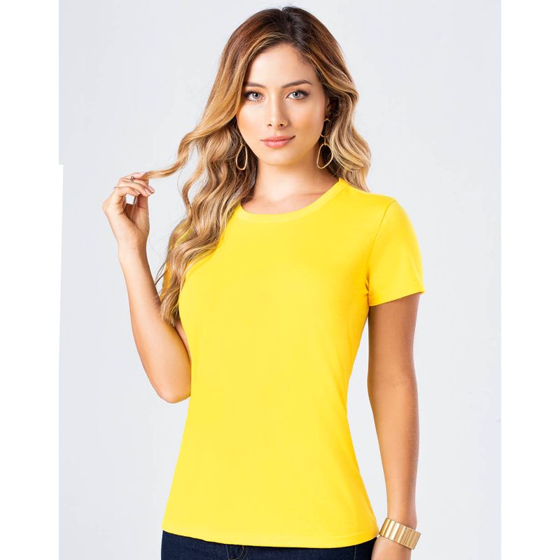 Camiseta Mujer Amarillo Pastel Mp 82961