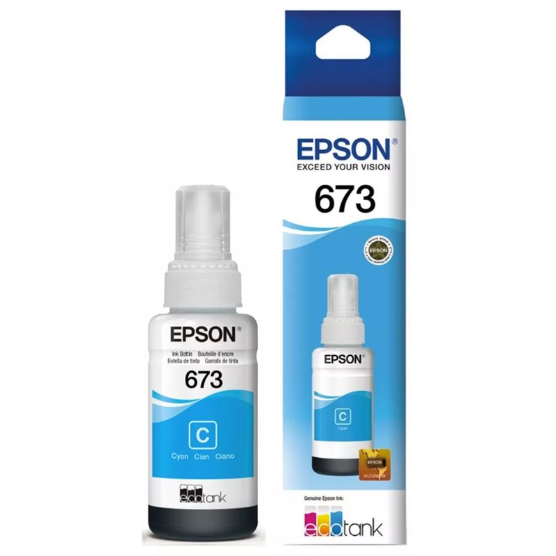 BOTELLA DE TINTA EPSON (#673) PARA L800/L810/L1800 CYAN (T673220)