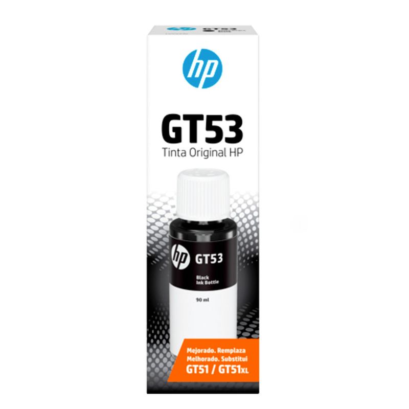 BOTELLA DE TINTA HP(#GT53) PARA DESKJET 5800/100/300/400 90ML BLACK(1VV22AL)