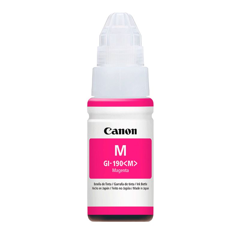 BOTELLA DE TINTA CANON (#190) GI-190 PARA PIXMA G1100/G2100 MAGENTA (0669C001AB)