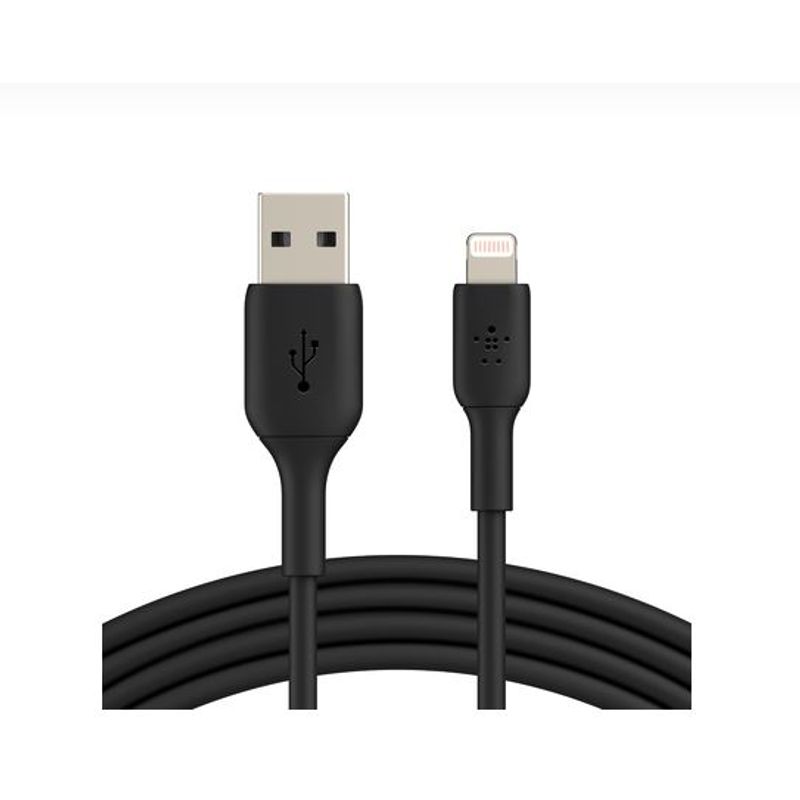 CABLE BELKIN 6FT BOOST LIGHTNING TO USB-A BLACK (CAA001BT2MBK)