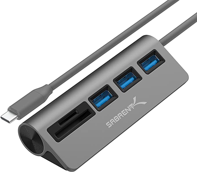 HUB-SABRENT-5-IN-1-USB-C-TO-USBx3-MICRO-SDx2-GRAY-HB-U3CR-