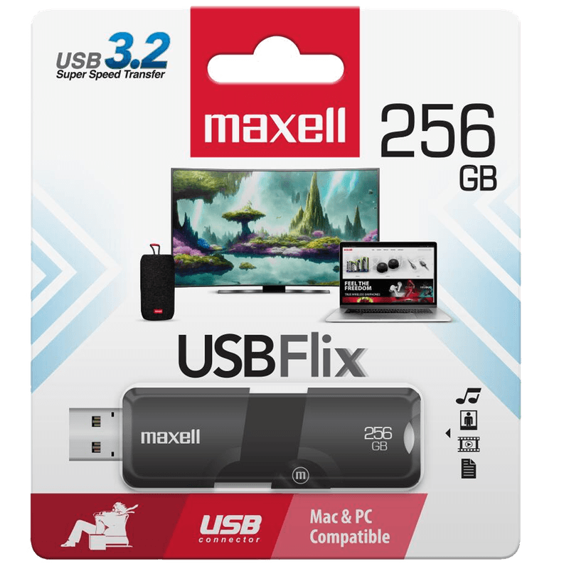 PEN DRIVE MAXELL FLIX 256GB USB 3.2 BLACK (348488)