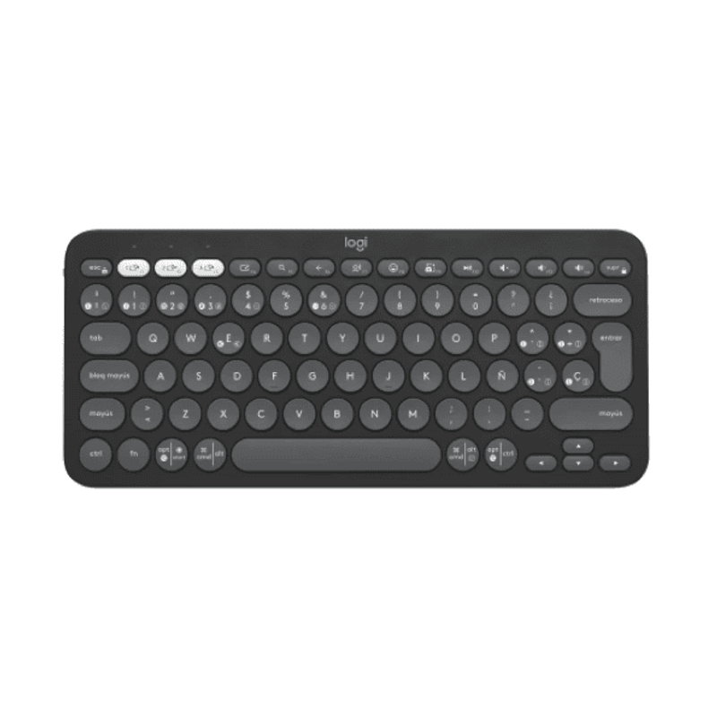 TECLADO LOGITECH PEBBLE KEYS 2 K380S WIRELESS/BLUETOOTH/ENGLISH/GRAPHITE (920-011775)