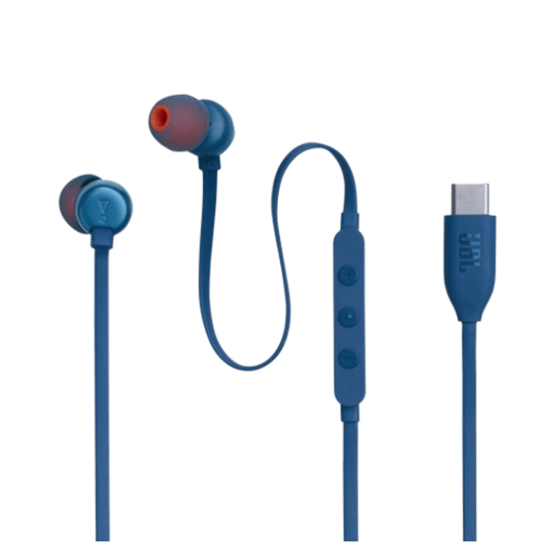 EARPHONES JBL TUNE 310C WITH USB-C BLUE (JBLT310CBLUAM)