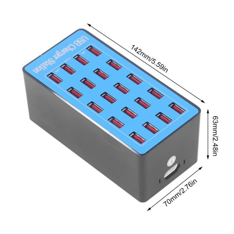 Estación de Carga Multipuerto USB de 20 Puertos – Carga Rápida