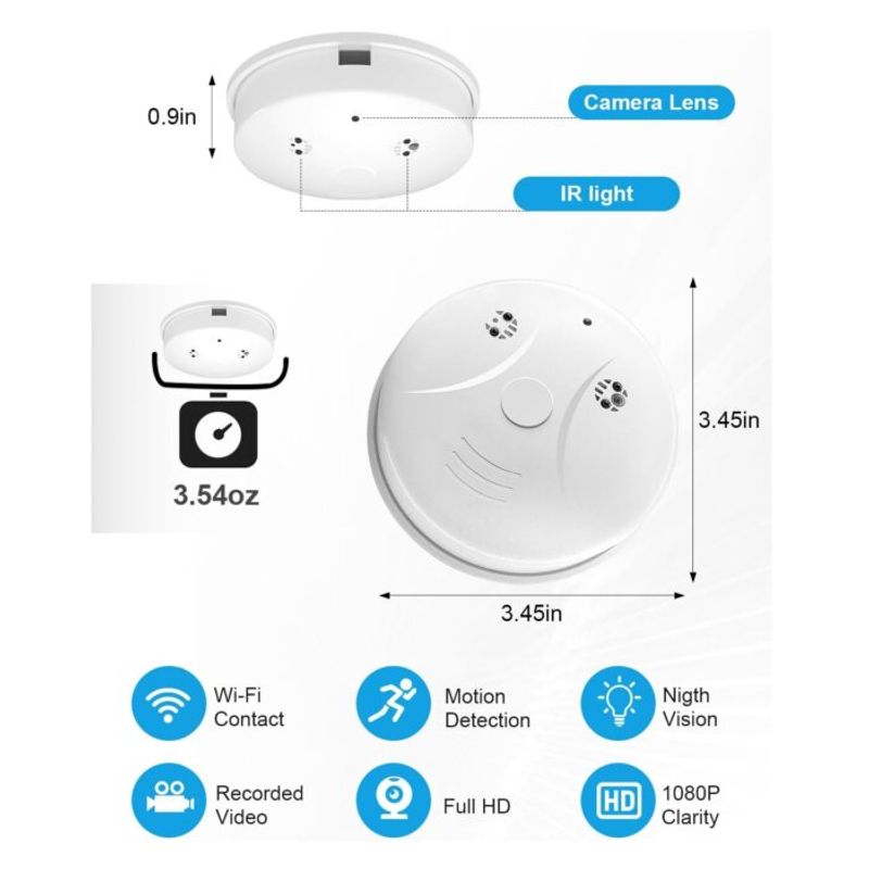 Detector de Humo/Fuego Cámara WIFI