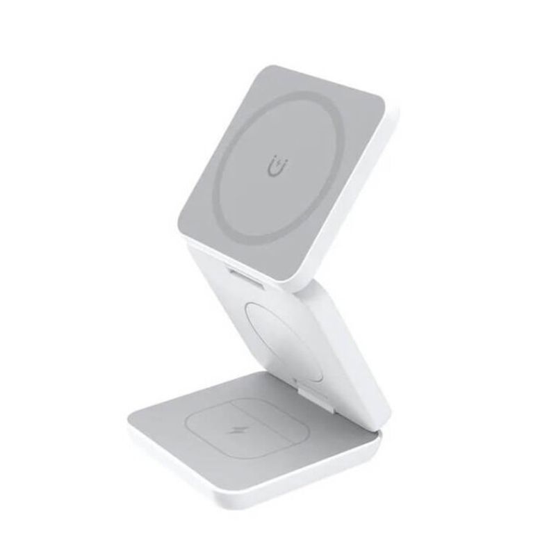 Cargador Inalámbrico Magnético Plegable iPhone 15W 3 en 1 Apple Watch Airpods