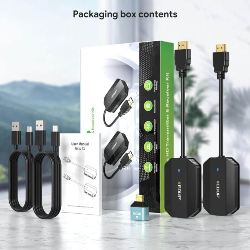 Kit Transmisor HDMI Inalámbrico EDUP 165 ft 1080Px1920
