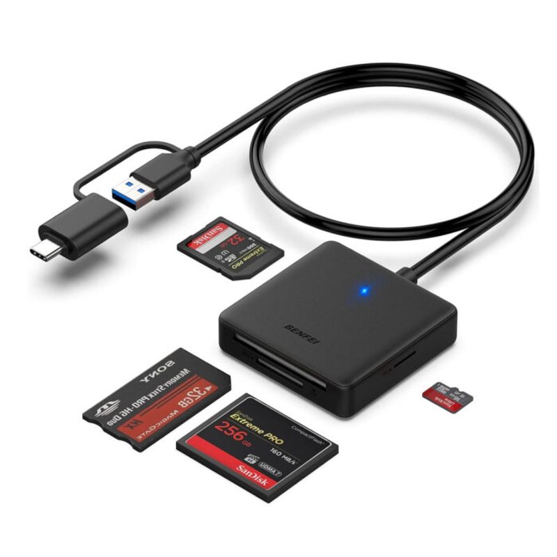 Lector De Tarjetas De Memoria USB USB-C a SD Micro SD MS CF