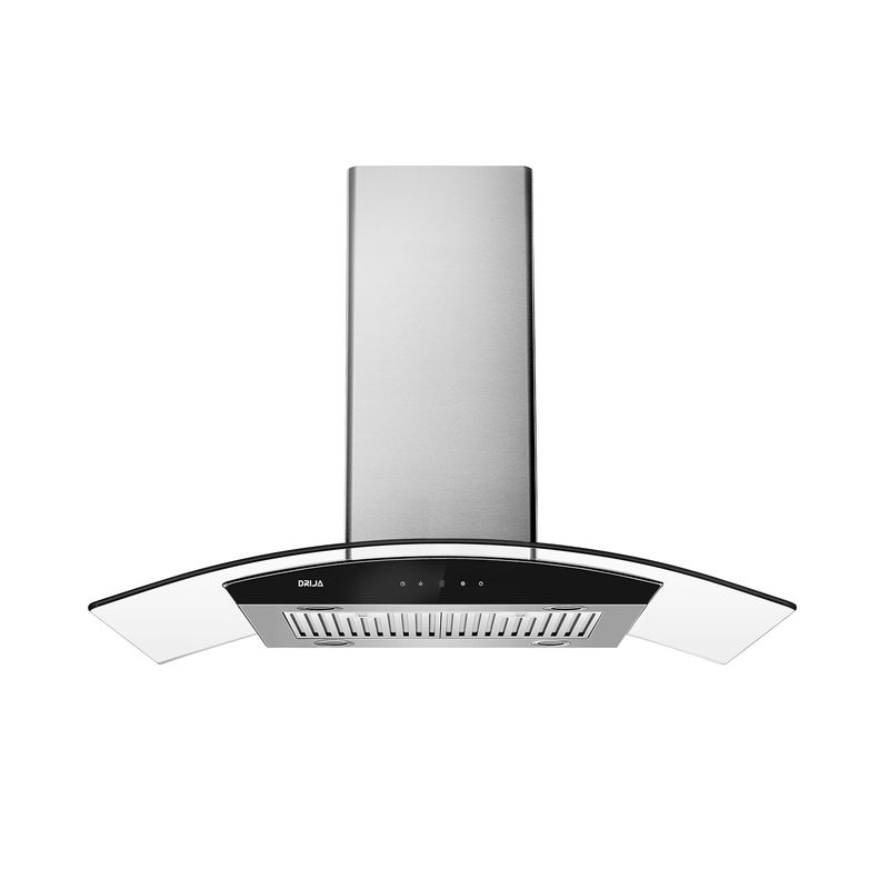 Extractor de Grasa DRIJA LED Vidrio Templado Acero Inoxidable PRISMA ISLA TOUCH 90