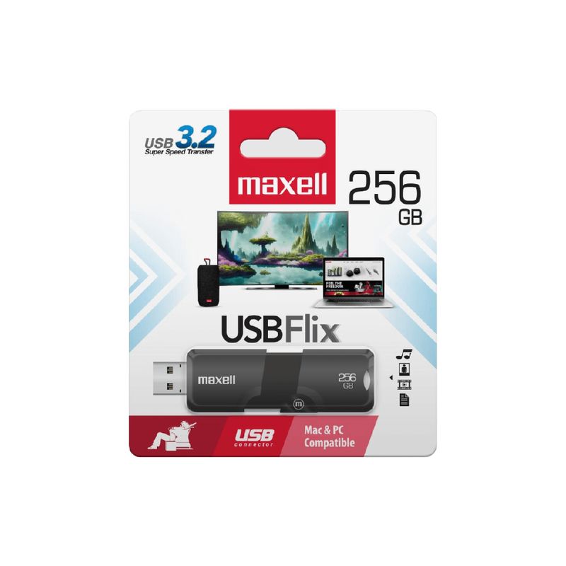 PEN DRIVE MAXELL FLIX 256GB USB 3.2 BLACK (348488)