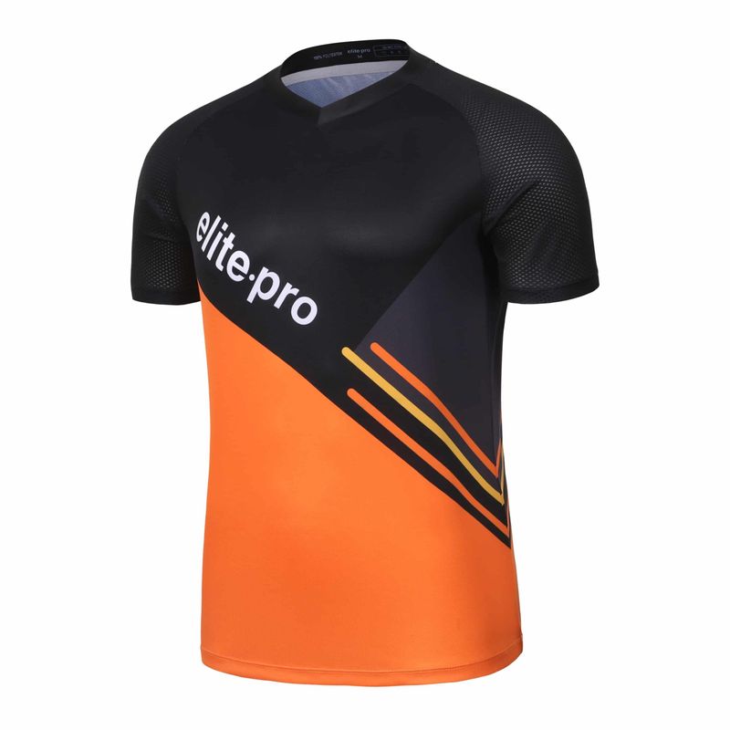 Camiseta Elite Pro MTB Naranja Rayado