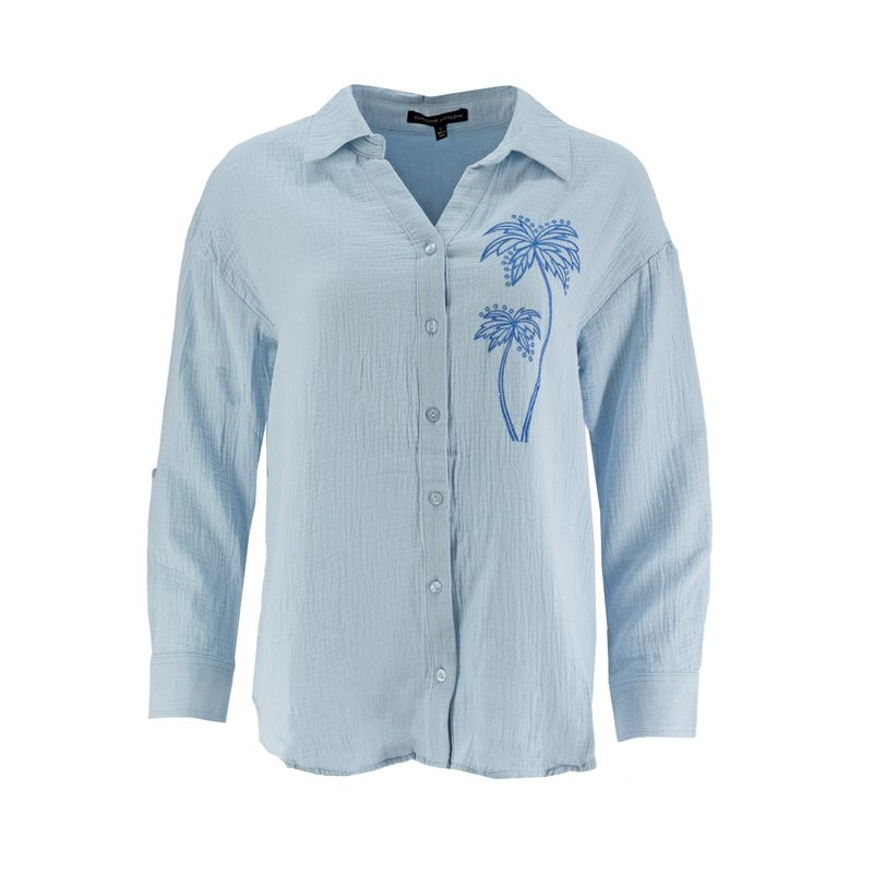 Blusa Kathy Ireland Mangas Largas Estampada Para Damas