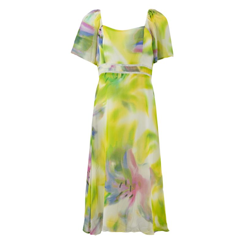 Vestido Nina Leonard Mangas Cortas Estampado Para Damas